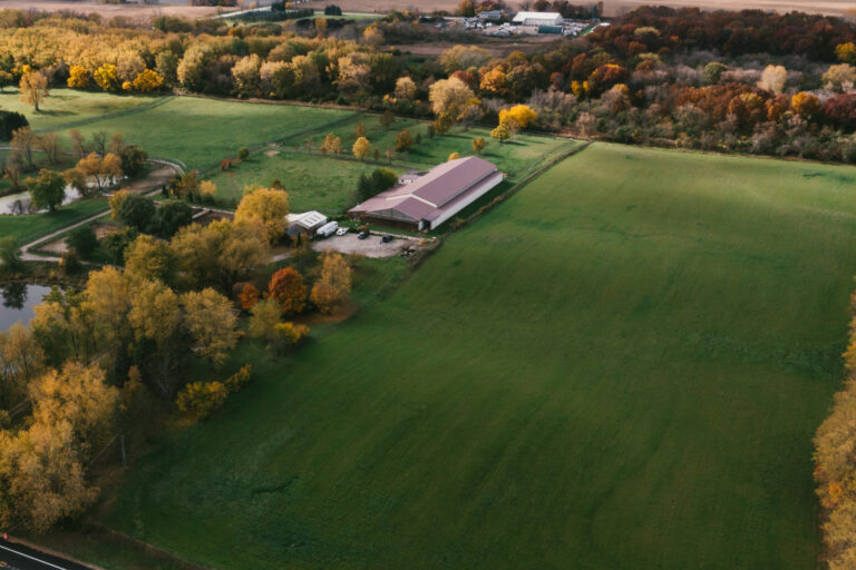 How much property do you need for a horse - aeriel view of horse property